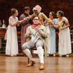 Amelia Pedlow, John Tufts, Chris Thorn, Nance Williamson, Kate Hamill, and Kimberly Chatterjee in Primary Stages' 2017 Production of PRIDE AND PREJUDICE - photo by James Leynse